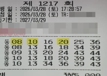 로또 1217회 구매 당첨 5등